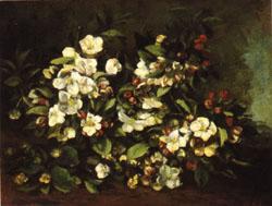 Gustave Courbet Apple Tree Branch in Flower Sweden oil painting art